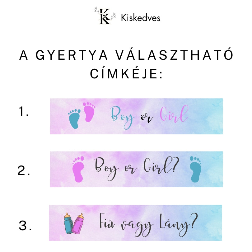 Heart Gender party Srdíčko svíčka