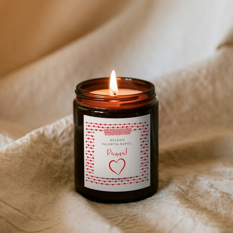 Valentýnská personalizovaná svíčka v hnědé dóze
