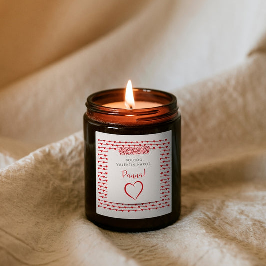 Valentýnská personalizovaná svíčka v hnědé dóze