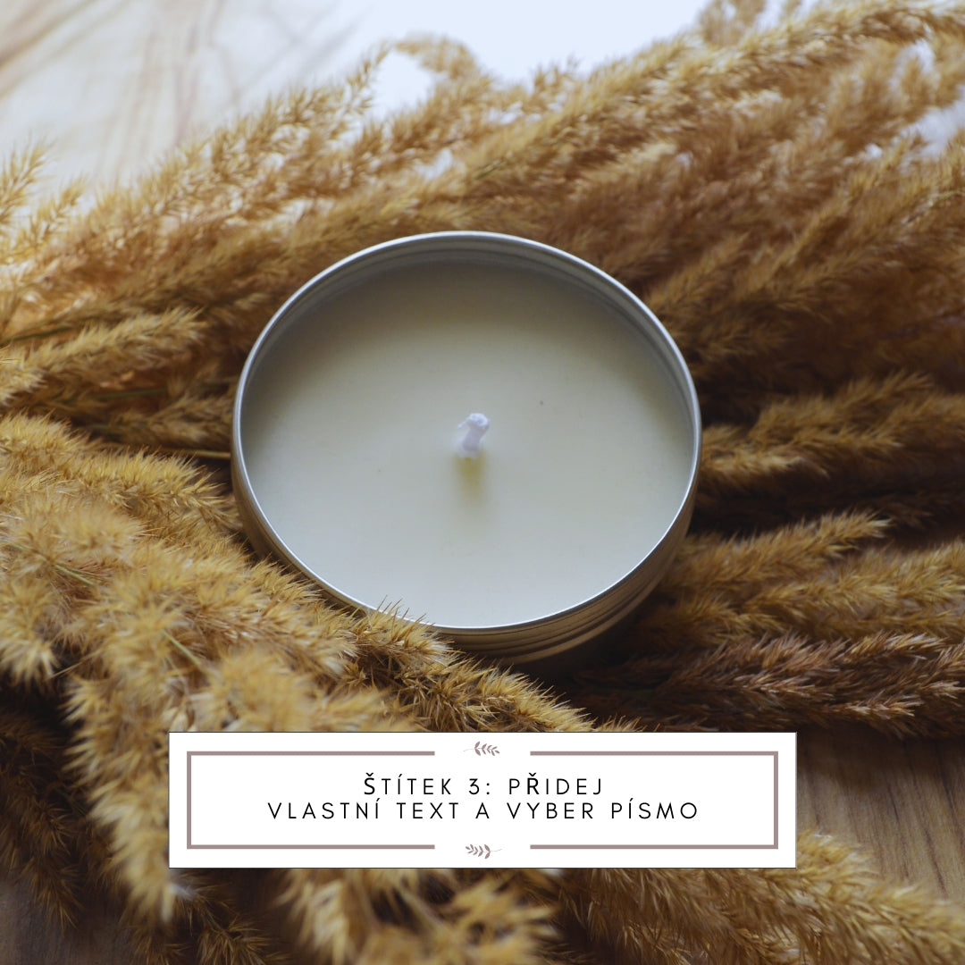 Svíčka s vlastním textem v plechové dóze