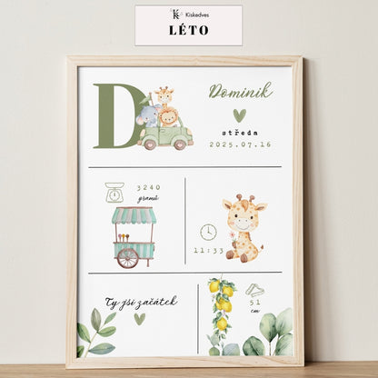 Personalizovaný obraz k narození miminka – 4 roční období