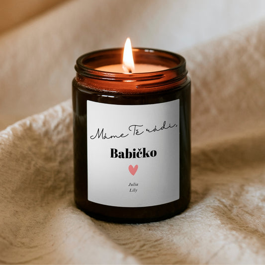 Svíčka „Máme tě rádi, babičko“