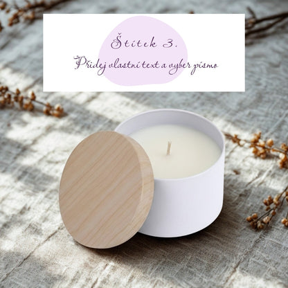 Personalizovaná svíčka v bílé plechovce