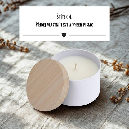 Personalizovaná svíčka v bílé plechovce