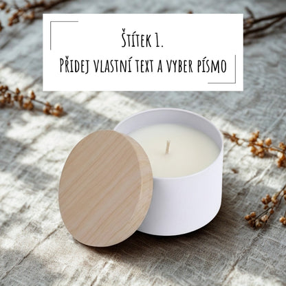 Personalizovaná svíčka v bílé plechovce