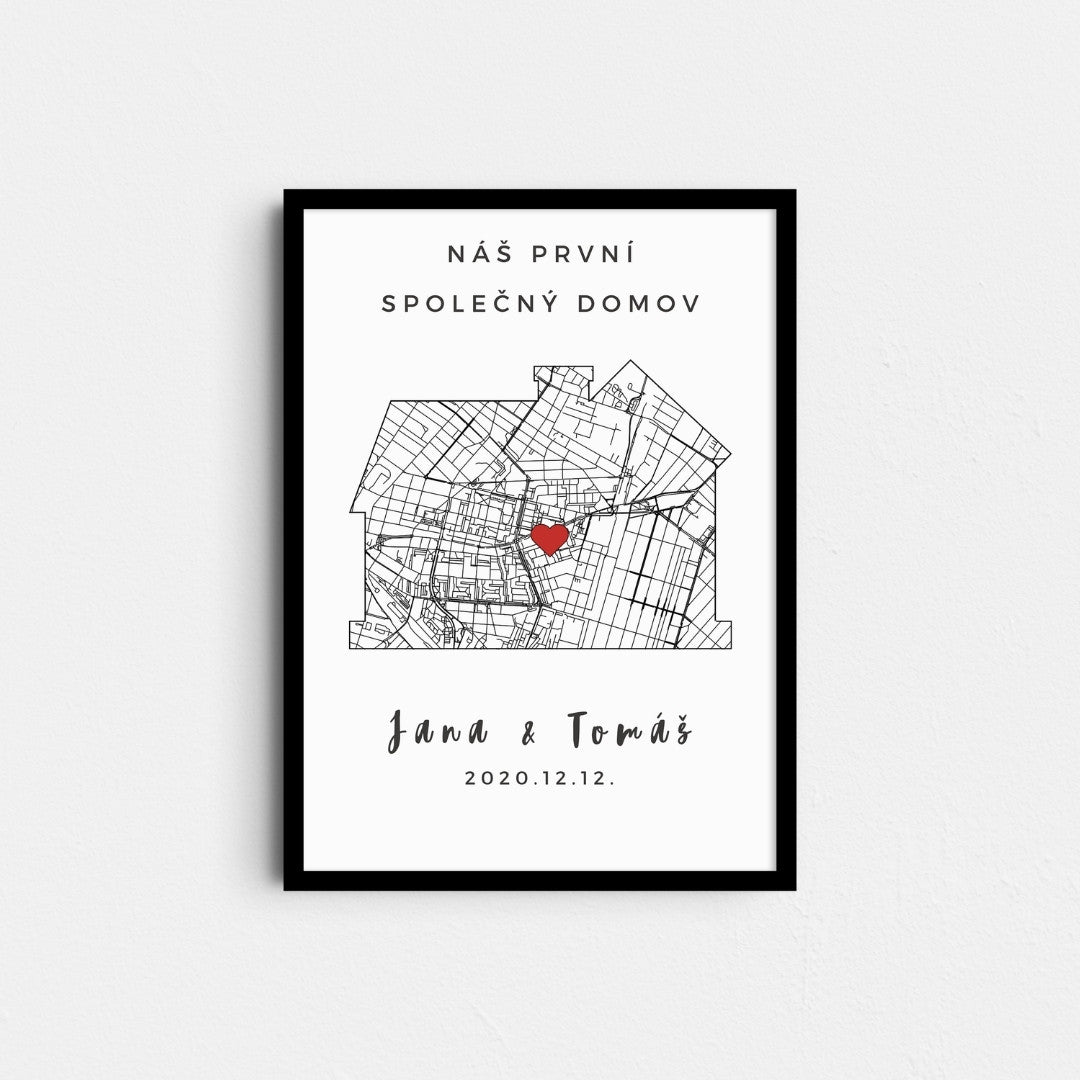 Mapa Kiskedves v rámečku