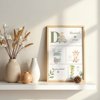 Personalizovaný obraz k narození miminka – 4 roční období