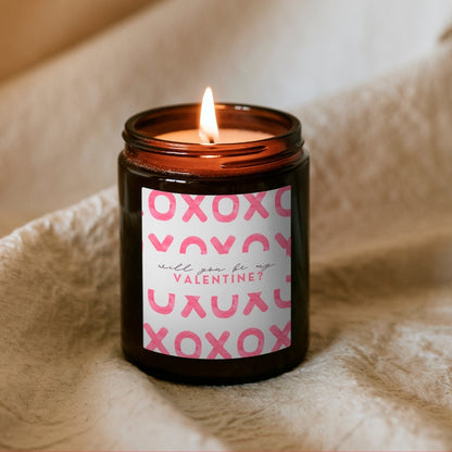 Will you be my Valentine? – svíčka v hnědé sklenici