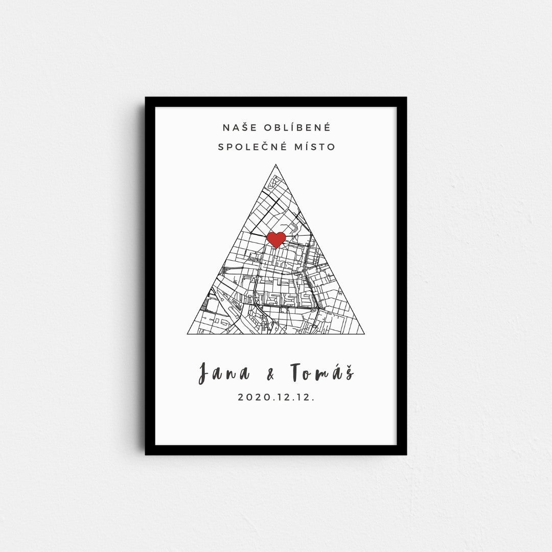 Mapa Kiskedves v rámečku