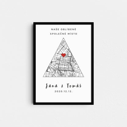 Mapa Kiskedves v rámečku