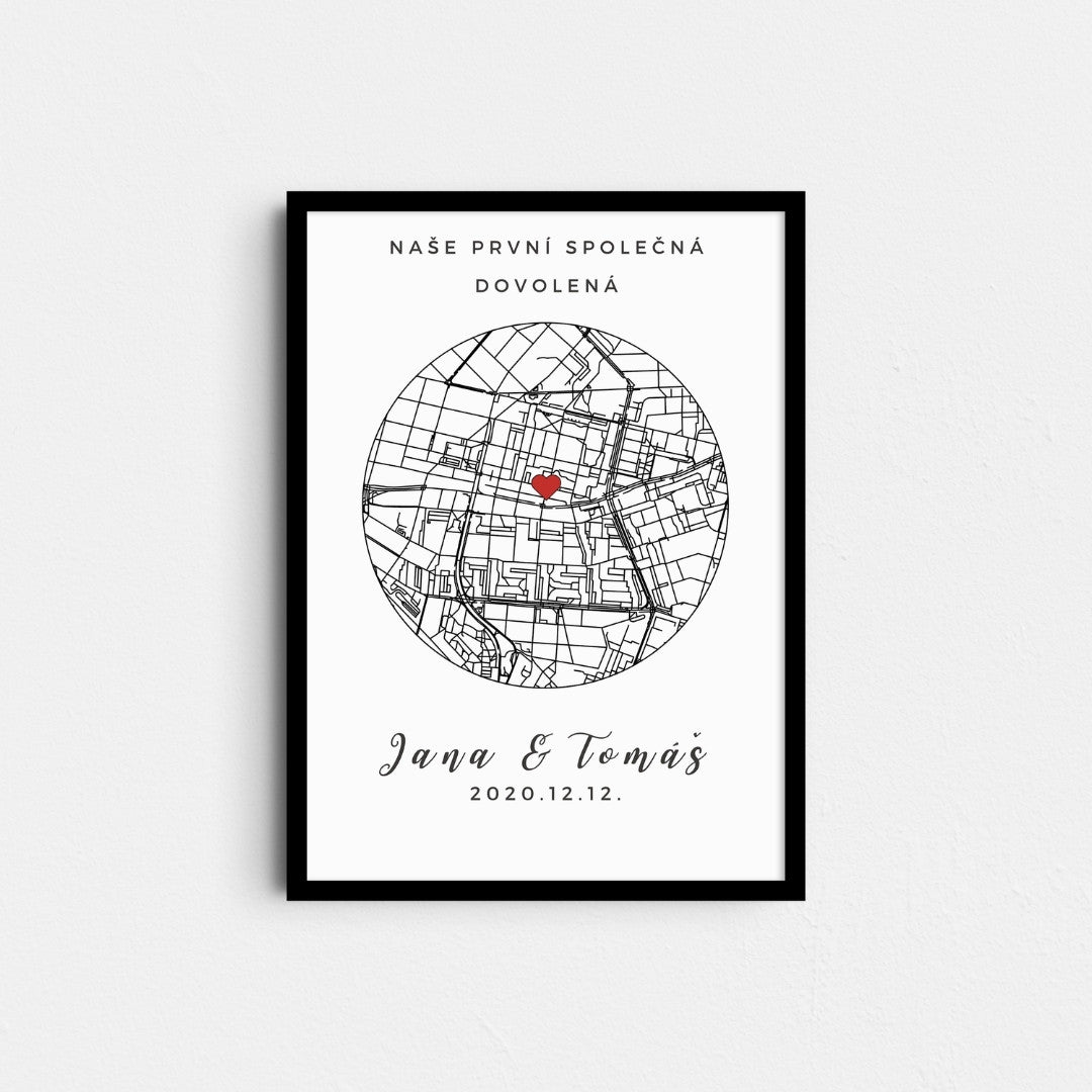 Mapa Kiskedves v rámečku