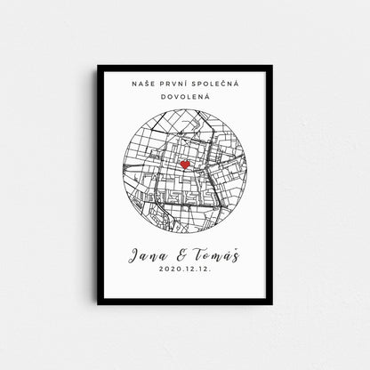 Mapa Kiskedves v rámečku