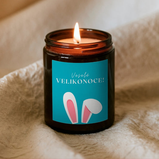 Velikonoční svíčka v hnědé skleničce