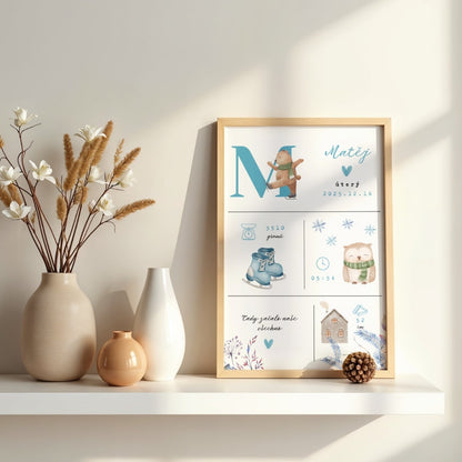 Personalizovaný obraz k narození miminka – 4 roční období