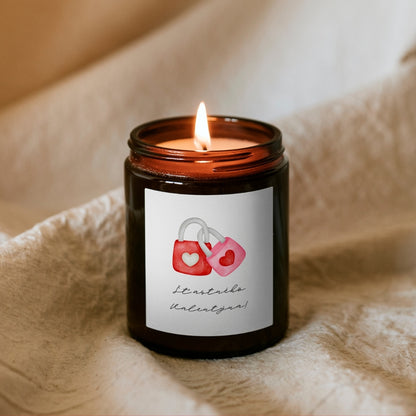 Šťastného Valentýna! – svíčka v hnědé sklenici (01)