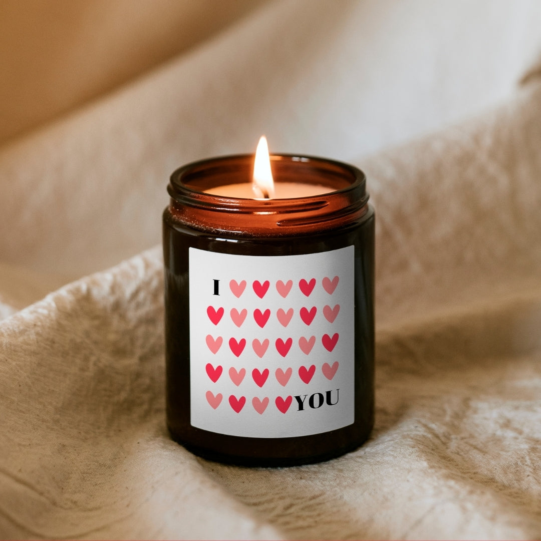 I ❤️ YOU – svíčka v hnědé sklenici