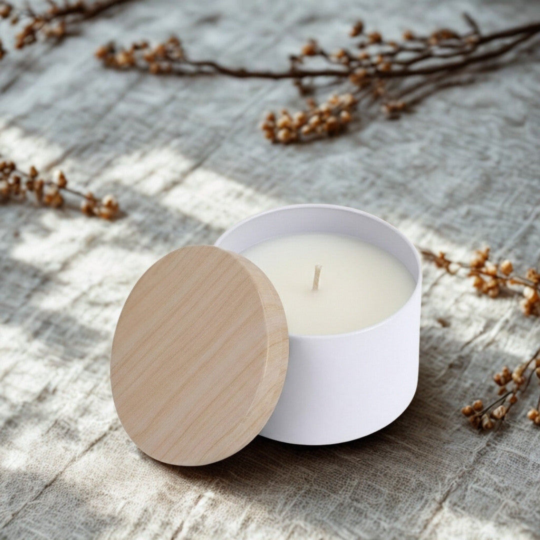 Personalizovaná svíčka v bílé plechovce