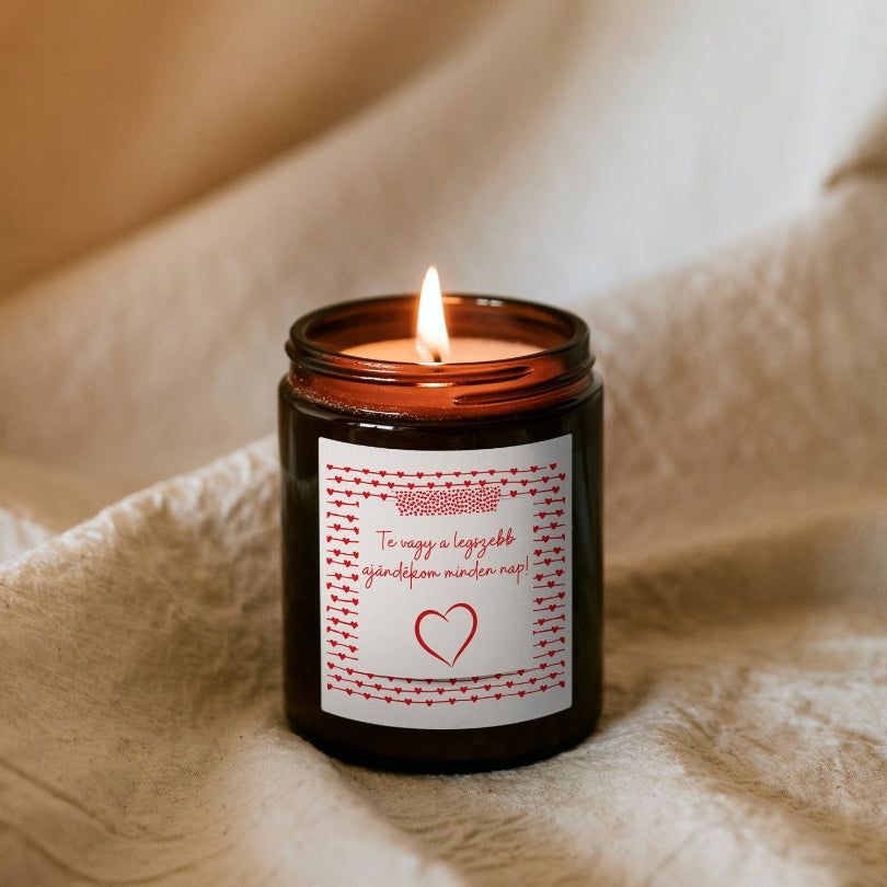 Jsi můj nejkrásnější dárek každý den! - svíčka v hnědé dóze