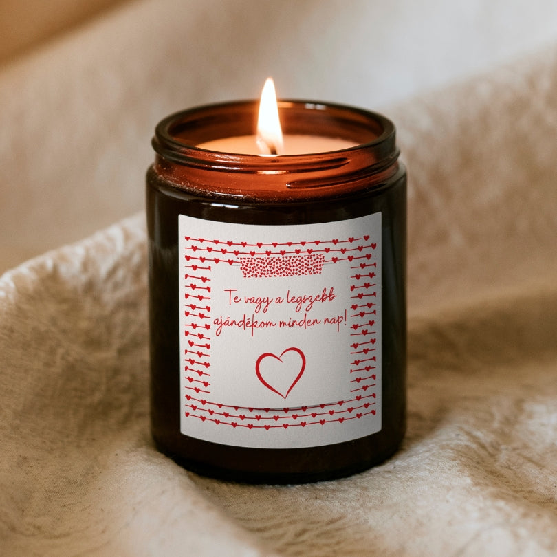 Jsi můj nejkrásnější dárek každý den! - svíčka v hnědé dóze (velká)