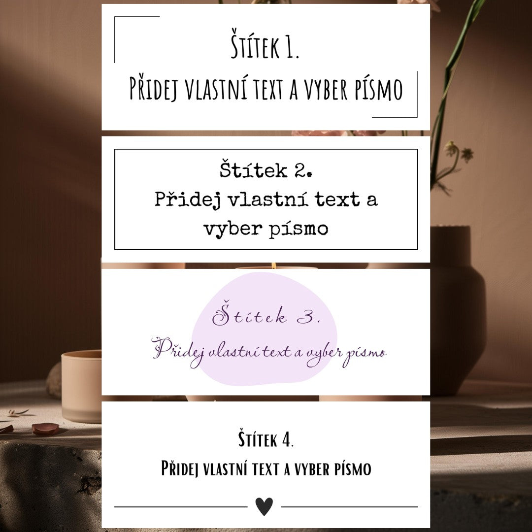 Květinová personalizovaná svíčka v černé plechovce