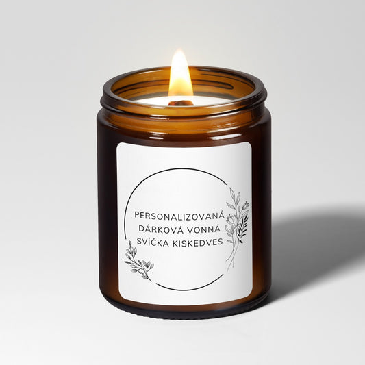 Velká vonná svíčka s dřevěným knotem a vlastním textem