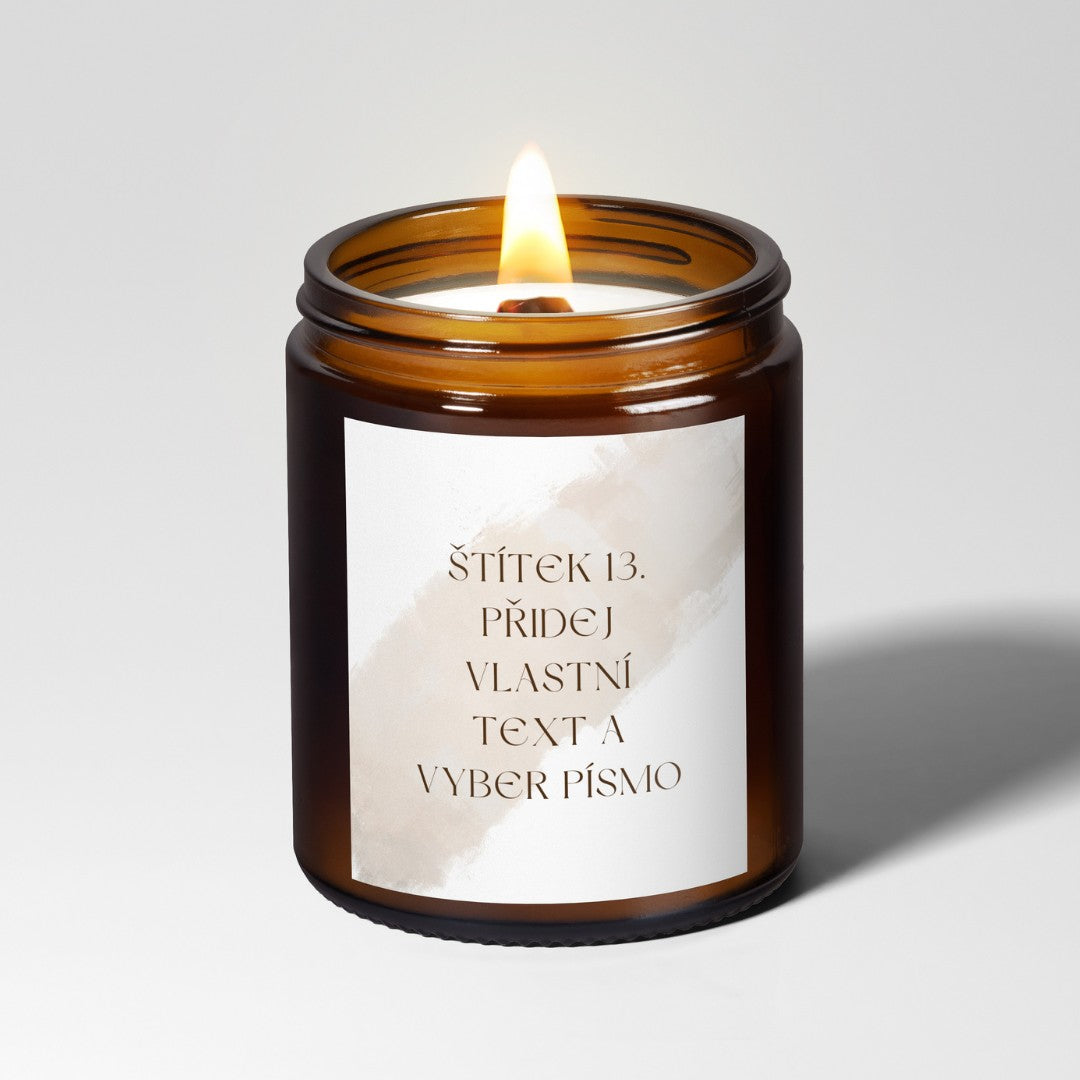 Velká vonná svíčka s dřevěným knotem a vlastním textem