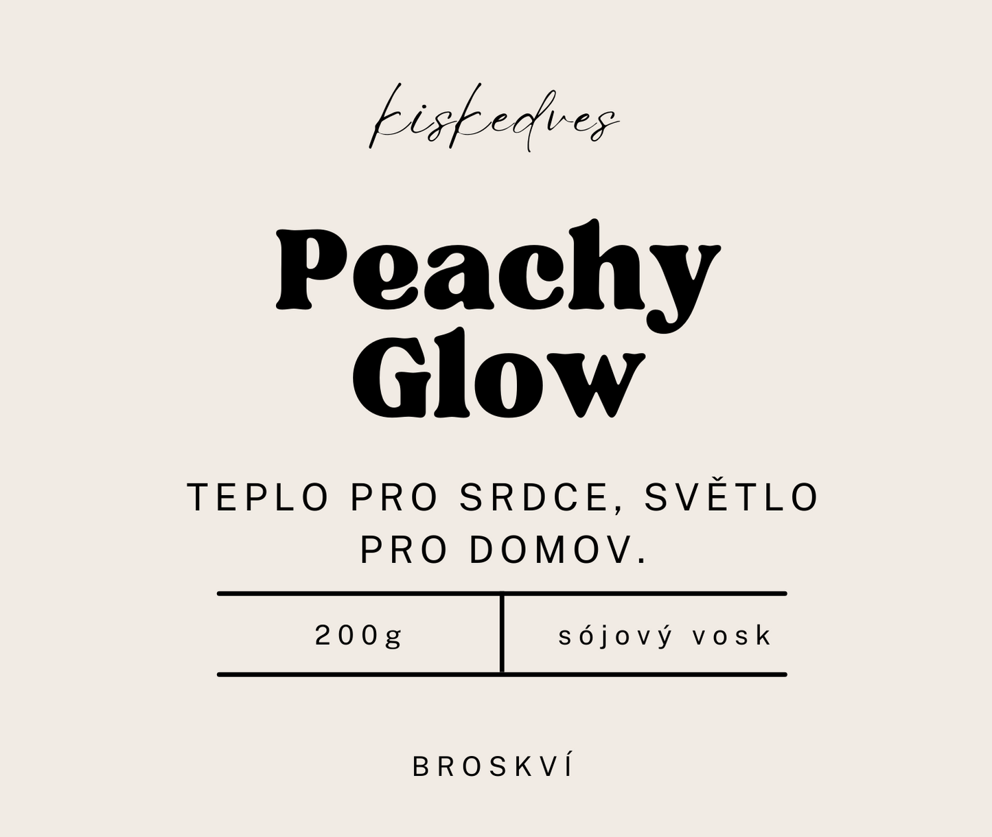 Peachy Glow – Vonná svíčka od Kiskedves